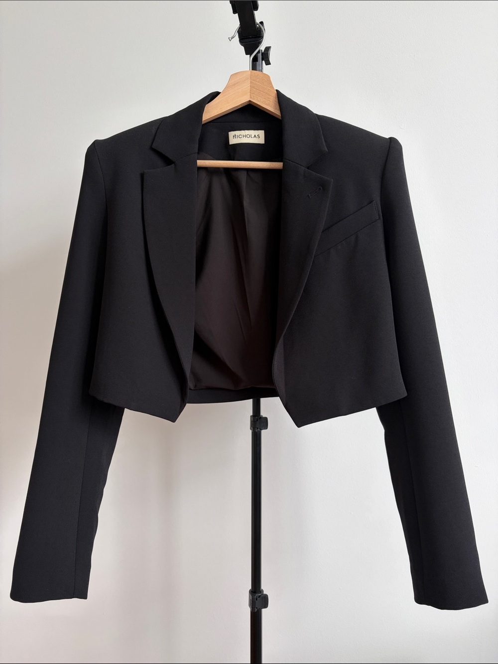 NICHOLAS Black Cropped Tailored Blazer